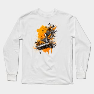 Abstract Chaos Skater Skateboard Surf Design Long Sleeve T-Shirt